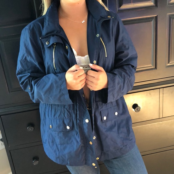 Style & Co Jackets & Blazers - Blue with gold buttons trench water proof jacket Style & Co Jackets & Blazers - Blue with gold buttons trench water proof jacket